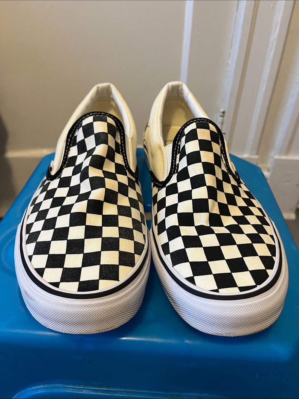 Vans Men Classic Slip-On Sneakers - Black & White Checkerboard